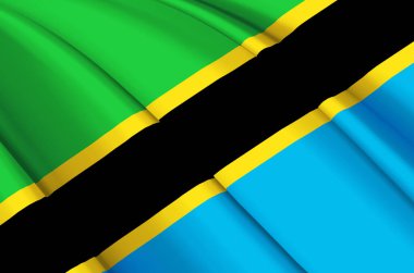 Tanzanya 3d sallanan bayrak illüstrasyonu.