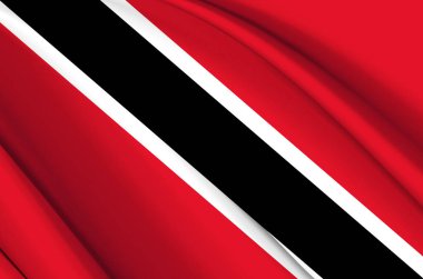 Trinidad ve Tobago 3D sallanan bayrak çizimleri.