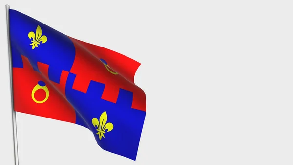 Montgomery County 3D acenando ilustração bandeira no mastro . — Fotografia de Stock