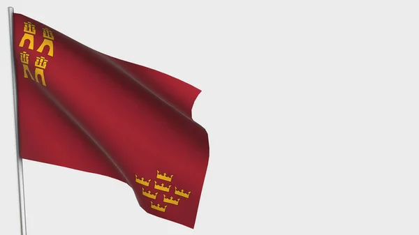 깃대 위에 있는 머시아 3D 깃발흔들기 삽화. — 스톡 사진