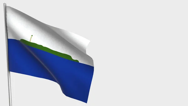 Navassa Island 3D mávání vlajky ilustrace na stožáru. — Stock fotografie