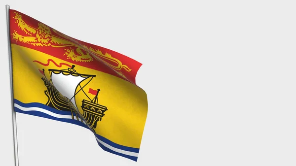 Nova Brunswick 3D acenando com a bandeira ilustração no mastro . — Fotografia de Stock