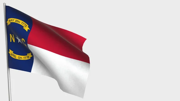 Kuzey Carolina 3D bayrak direğinde bayrak sallama.