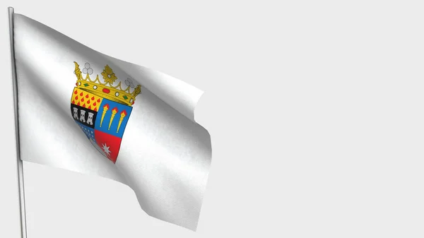 Nuble 3D-s lengő zászló illusztráció zászlórúdra. — Stock Fotó