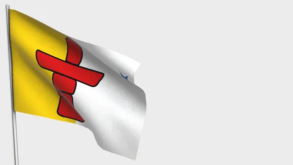 Иллюстрация флага Нунавута 3D на флагштоке . — стоковое фото