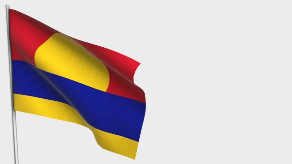 Palmyra Atoll 3D viftande flagga illustration på flaggstång. — Stockfoto