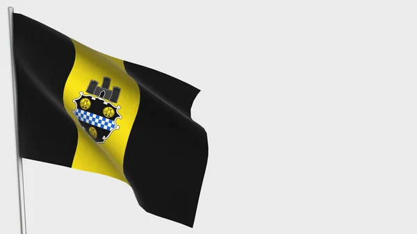 Pittsburgh Pennsylvanie Illustration du drapeau agitant 3D sur mât de drapeau . — Photo