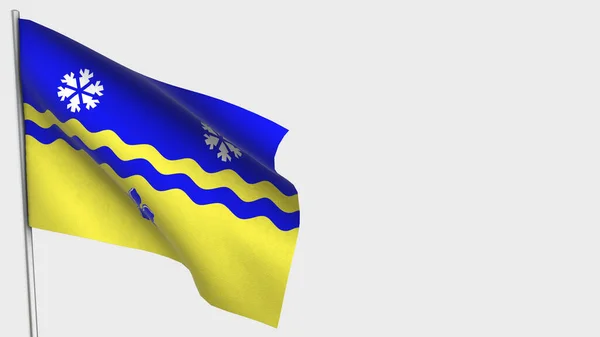 Prince George British Columbia 3D mávání vlajky ilustrace na stožár. — Stock fotografie