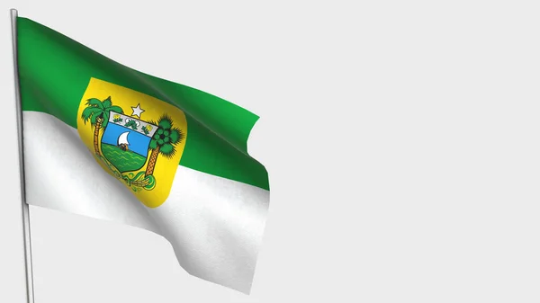 Rio Grande Do Norte 3D иллюстрация флага на флагштоке . — стоковое фото