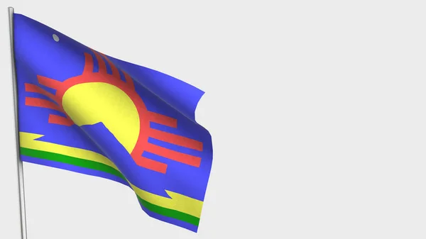 Roswell 3D mávání vlajky ilustrace na stožáru. — Stock fotografie