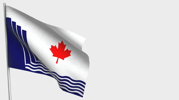 Scarborough Ontário 3D acenando ilustração bandeira no mastro . — Fotografia de Stock