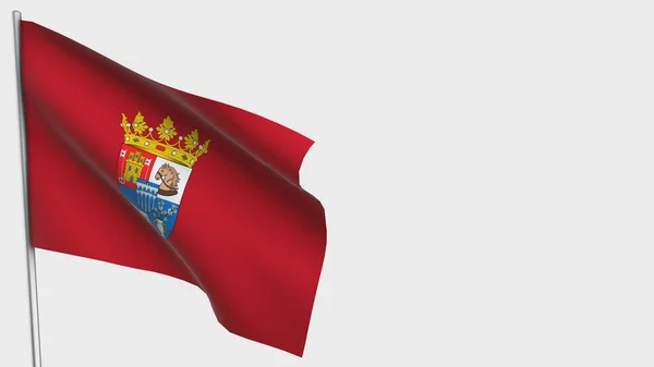 Segovia 3d bayrak direğinde sallanıyor. — Stok fotoğraf