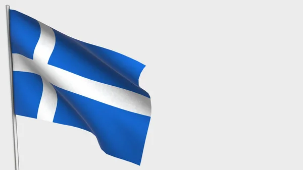 Shetland 3d κυματίζει σημαία εικονογράφηση σε κοντάρι. — Φωτογραφία Αρχείου