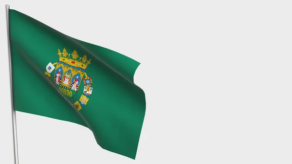 Sevilla 3d zwaaiende vlag illustratie op vlaggenmast. — Stockfoto