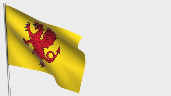 Somerset 3D ondeando bandera ilustración en asta de la bandera . —  Fotos de Stock