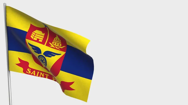 St. Paul Minnesota 3d zwaaien vlag illustratie op vlaggenmast. — Stockfoto