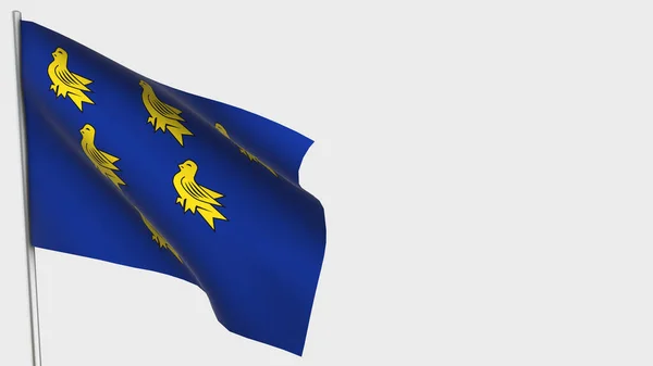 Sussex 3d zwaaien vlag illustratie op vlaggenmast. — Stockfoto