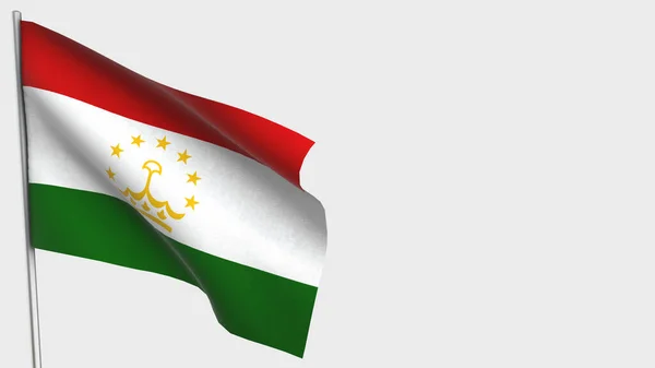 Tacikistan 3d bayrak direğinde dalgalanan illüstrasyon. — Stok fotoğraf