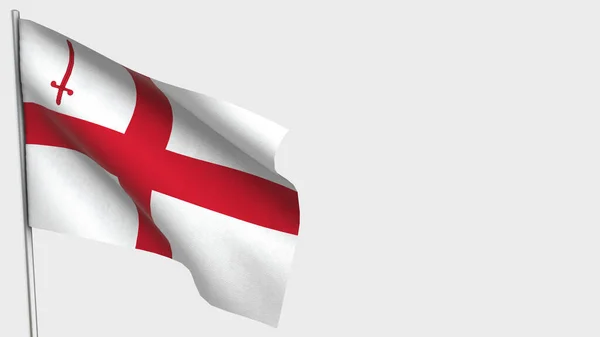 Трехмерная иллюстрация флага лондонского Сити на флагштоке . — стоковое фото