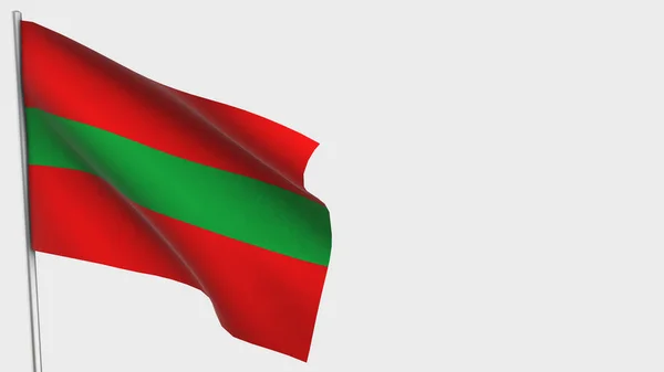Transnistria 3D waving flag illustration on flagpole. — Stock Photo, Image