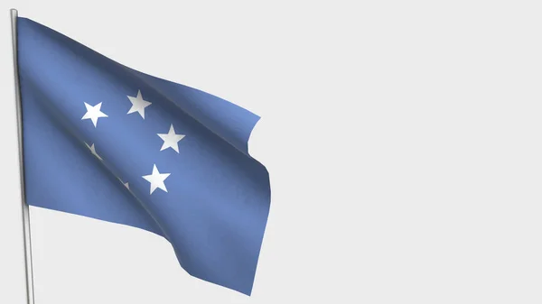 Trust Territory Of The Pacific Islands 3D waving flag illustration on flagpole. — Stock Photo, Image