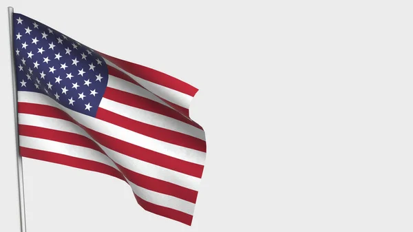 United States 3D waving flag illustration on flagpole. — Stock Photo, Image