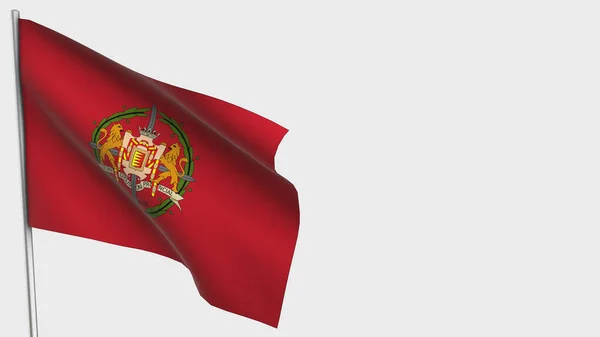 Valladolid 3d viftande flagga illustration på flaggstång. — Stockfoto