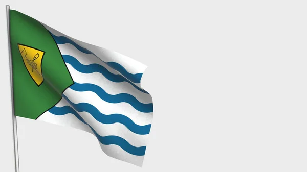Vancouver 3D acenando ilustração bandeira no mastro . — Fotografia de Stock