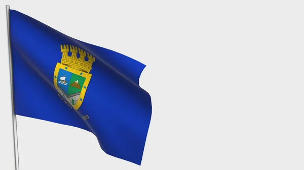 Valparaiso 3d zwaaiende vlag illustratie op vlaggenmast. — Stockfoto