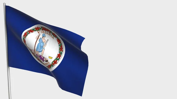 Virginia 3D mávání vlajky ilustrace na stožár. — Stock fotografie