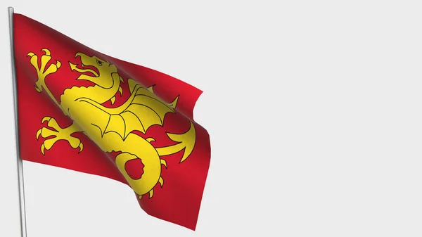 Wessex 3D acenando ilustração bandeira no mastro . — Fotografia de Stock