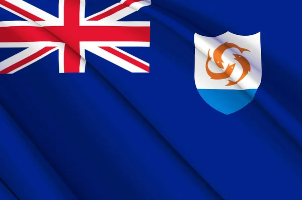 Anguilla 3d integető zászló illusztráció. — Stock Fotó