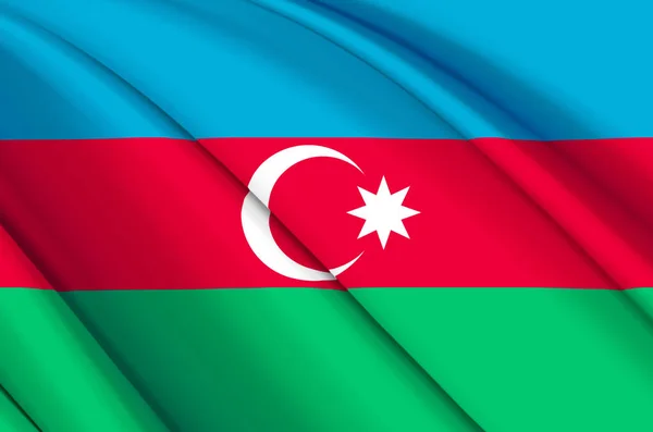 Azerbajdzsán 3d lengő zászló illusztráció. — Stock Fotó