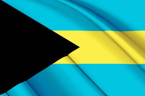 Bahamas 3D Flaggenschwenken Illustration. — Stockfoto