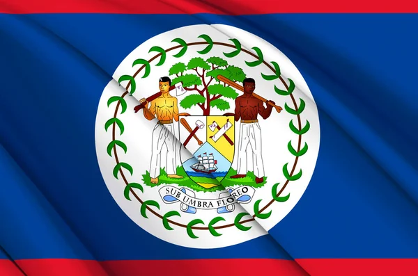 Belize 3d zwaaien vlag illustratie. — Stockfoto