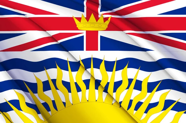 British Columbia 3D acenando ilustração bandeira . — Fotografia de Stock