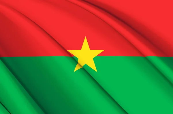 Burkina Faso 3D sallanan bayrak çizimi. — Stok fotoğraf