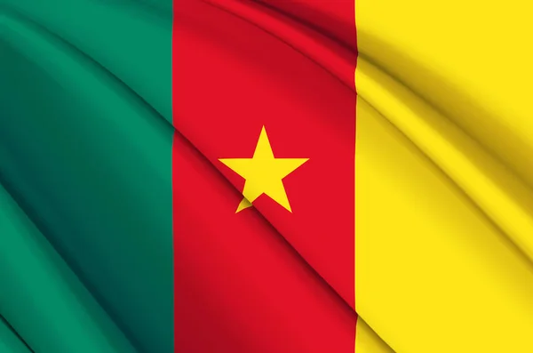 Camerun 3D sventola bandiera illustrazione . — Foto Stock