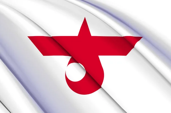 Chitose 3d zwaaien vlag illustratie. — Stockfoto
