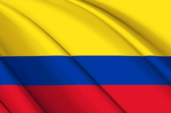 Colombia 3d zwaaien vlag illustratie. — Stockfoto