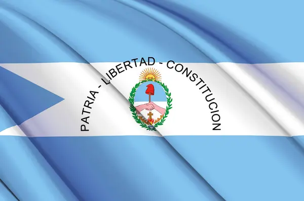 Corrientes 3d zwaaien vlag illustratie. — Stockfoto