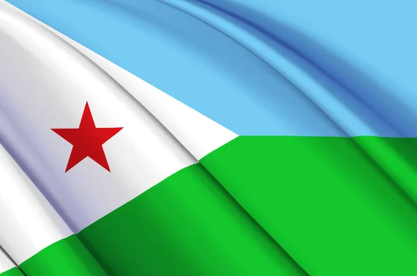 Djibouti Illustration du drapeau ondulé 3D . — Photo