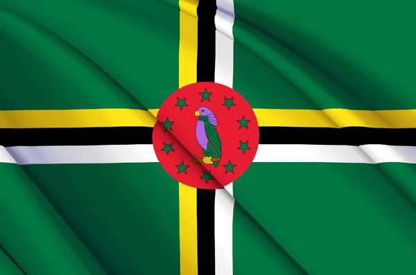 Dominica 3D Flaggenschwenken Illustration. — Stockfoto