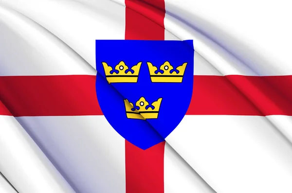 East Anglia 3D ondeando bandera ilustración . —  Fotos de Stock