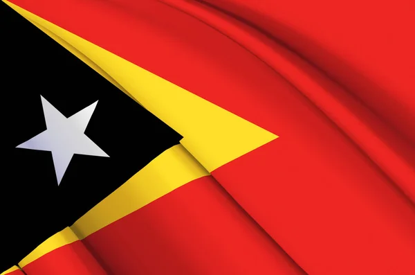 Timor Leste ilustração bandeira acenando 3D . — Fotografia de Stock