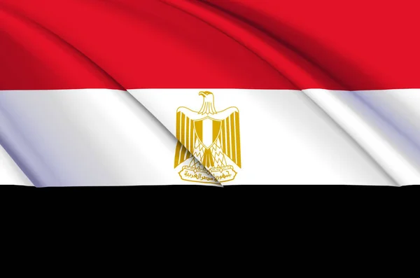 Egypte 3d zwaaien vlag illustratie. — Stockfoto