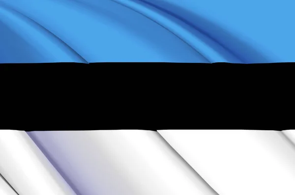 Észtország 3d integető zászló illusztráció. — Stock Fotó