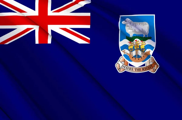 Falklandeilanden 3d zwaaiende vlag illustratie. — Stockfoto