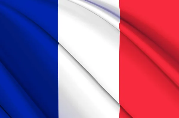法国3D挥动国旗插图. — 图库照片