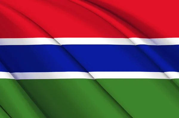 Gambia 3D waving flag illustration. — Stock Photo, Image